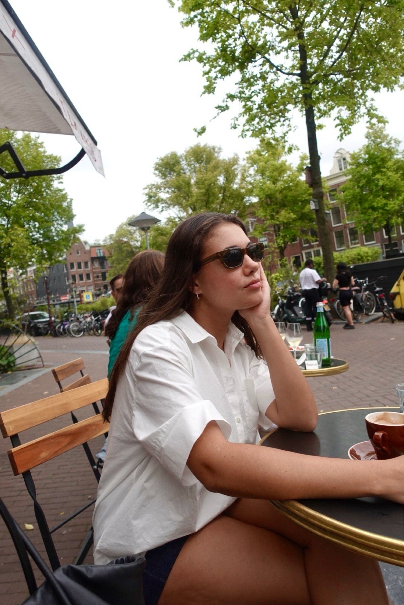Coffee run autumn look 🍂

Wearing size 38 for an oversized look. 

outfit inspiration, Sezane Paris, white blouse, Saint Laurent eyewear, Farfetch, Netherlands. 

#LTKstyletip #LTKSeasonal #LTKeurope