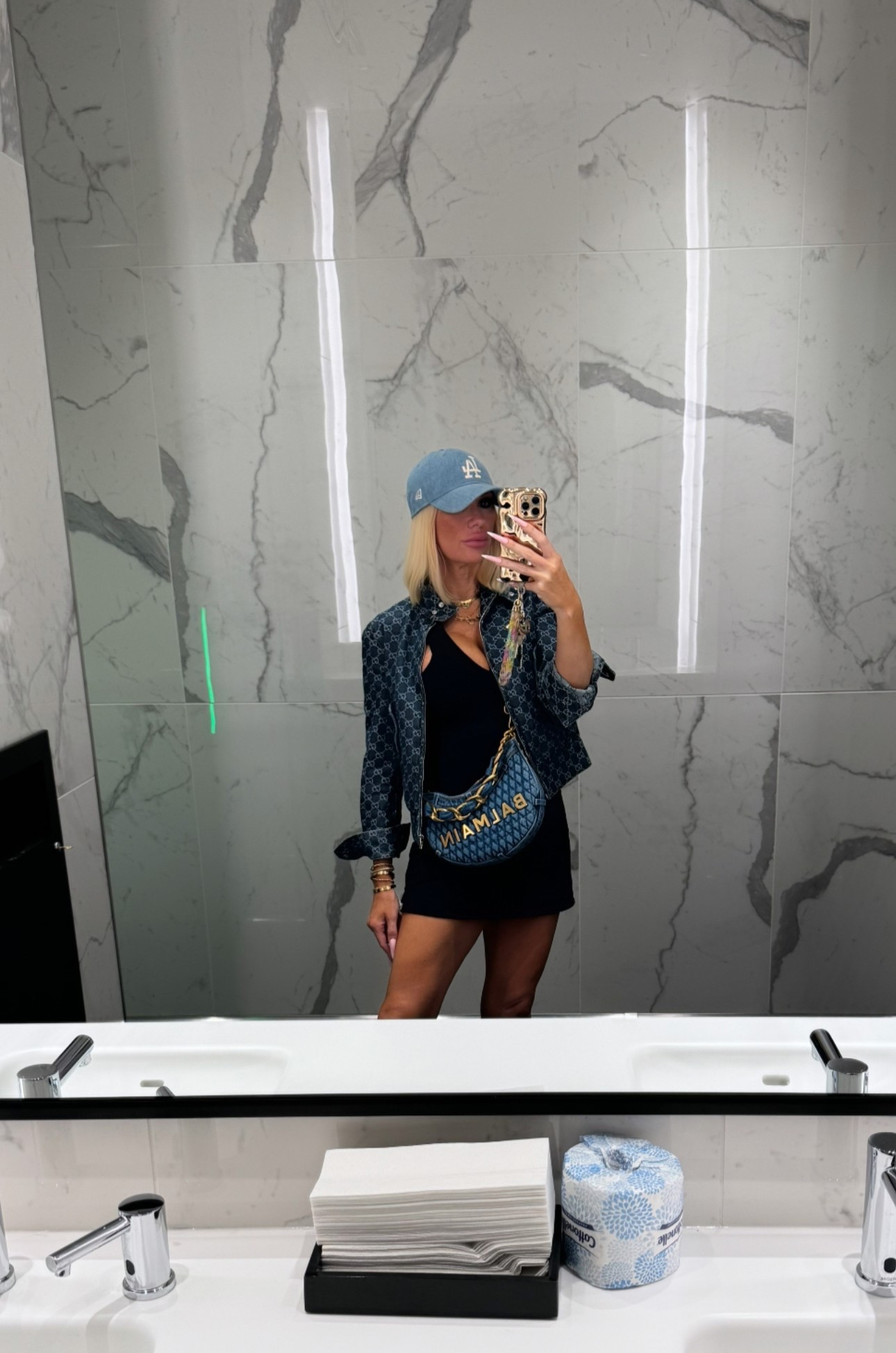 Wearing a small in dress. 
It has built in shorts 😉