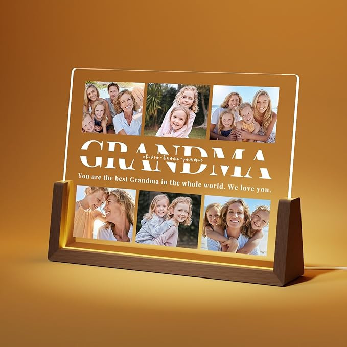 LUCKOR Personalized Grandma Picture Frame, Custom Grandma Gifts for Mothers Day from Grandkids, C... | Amazon (US)