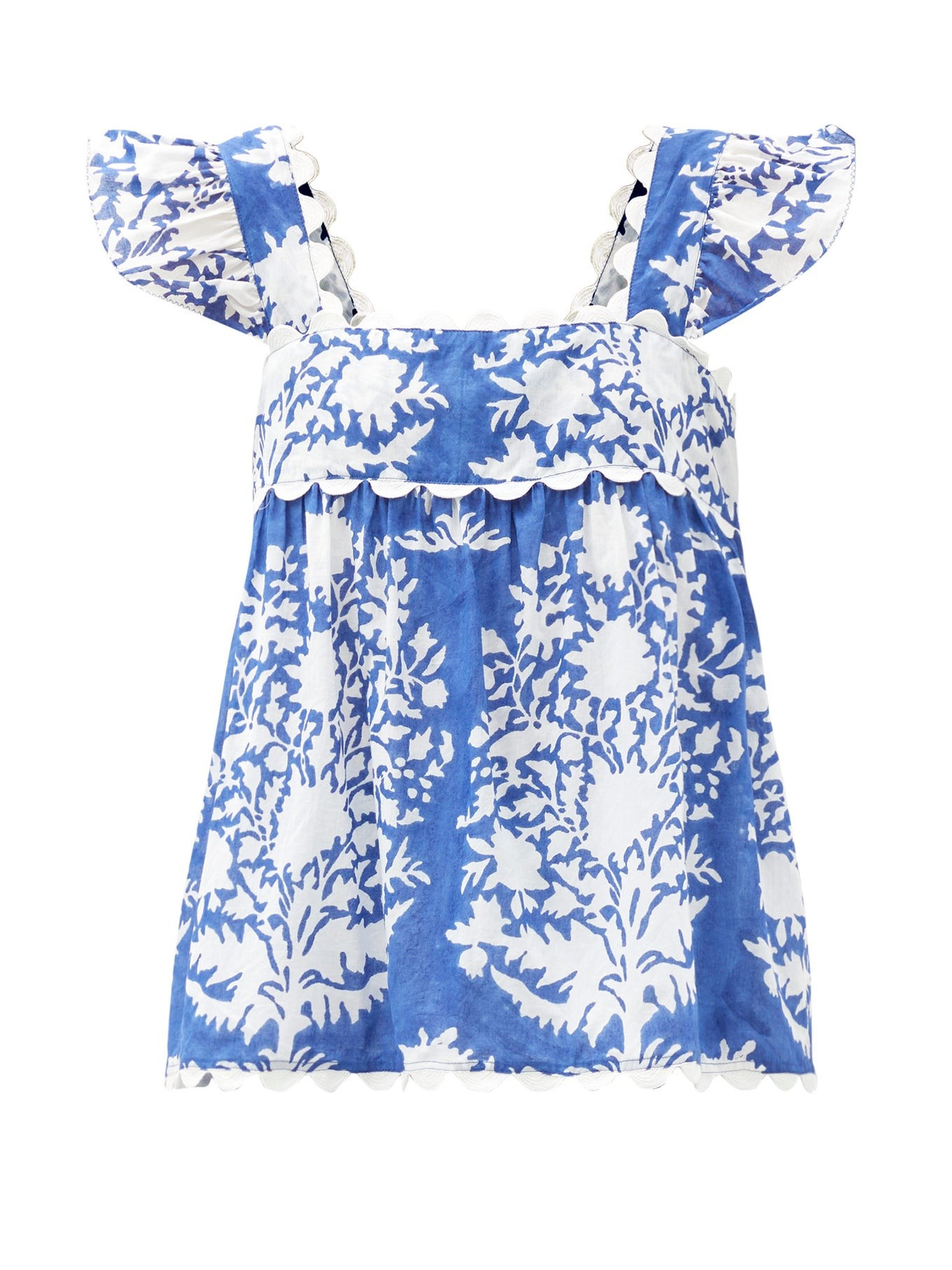 Ruffle-sleeve floral-print cotton blouse | Juliet Dunn | Matches (US)