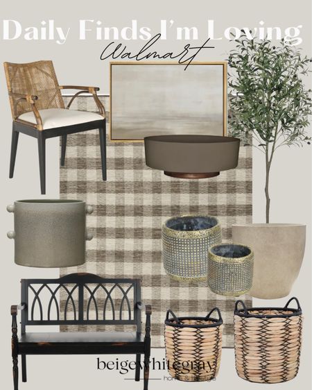 Walmart finds!! Yes it’s Walmart!! This Safavieh chair is perfect for a dining room, and can we talk about this rug?!! It’s on trend and the price is amazing!! Everything from the faux olive tree to the outdoor bench to the planters are linked. Beigewhitegray 

#LTKstyletip #LTKSeasonal #LTKhome