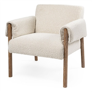 Gild Design House Parvani White Boucle Accent Chair | Cymax