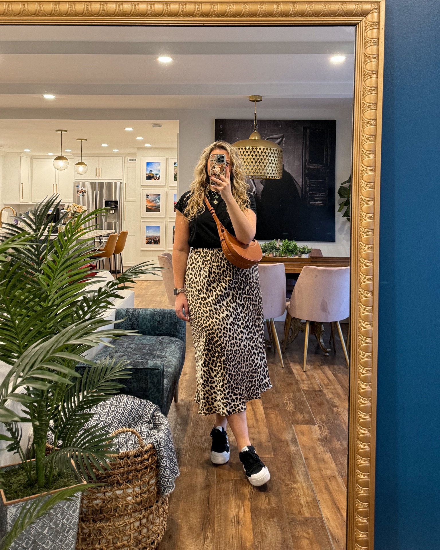 Madewell tshirt wearing a large (such a perfect slightly slouchy tee), leopard slip skirt wearing a large but sold out linked similar, adidas platform sneakers, fall outfits, Thanksgiving outfit

#LTKStyleTip #LTKMidsize #LTKSeasonal