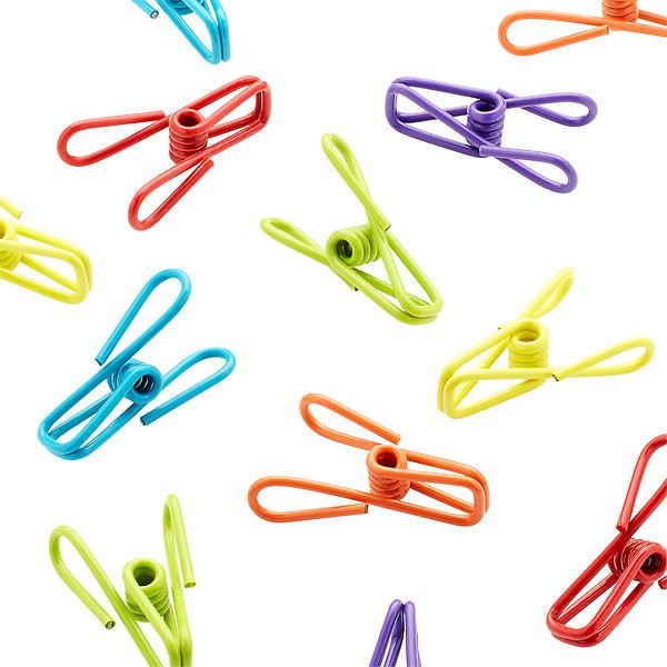 Kikkerland Multi-Purpose Multi-Color Steel Clips Pkg/12 | The Container Store
