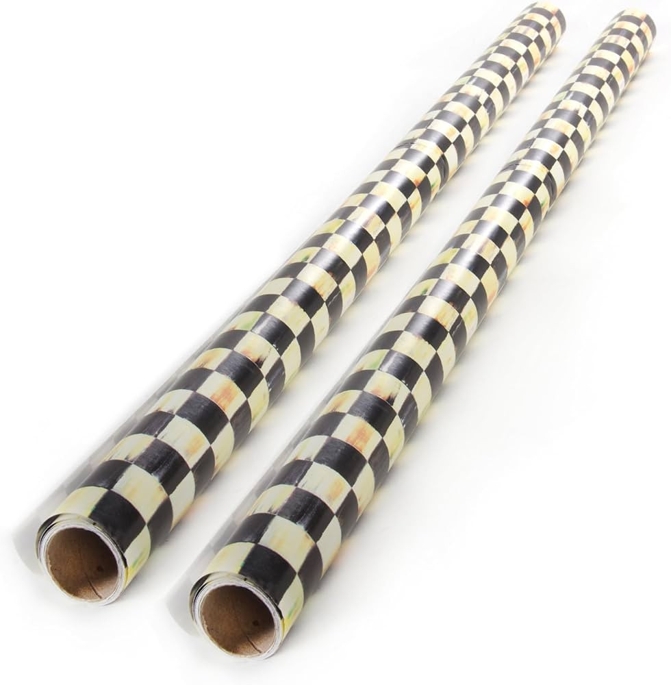 MACKENZIE-CHILDS 2-Pack Courtly Check Gift Wrap, Checkered Wrapping Paper, 60" Long | Amazon (US)