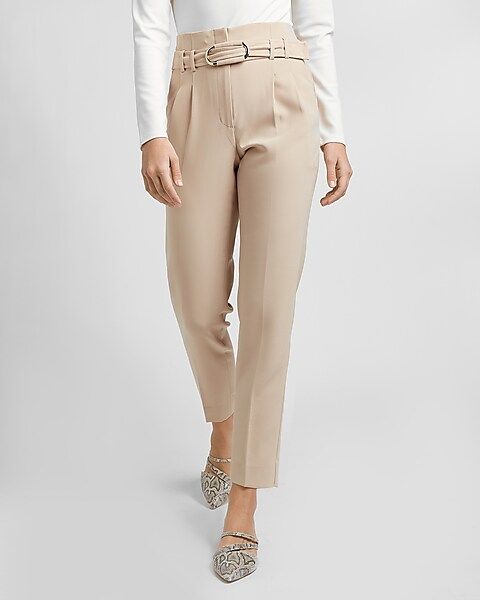 Super High Waisted Belted Ankle Pant | Express