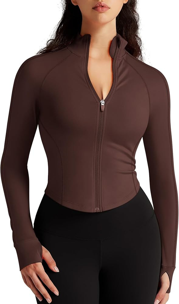 Womens Zip Up Bbl Jacket Lightweight Cropped Athletic Jacket Track Gym Workout Jackets for Runnin... | Amazon (US)