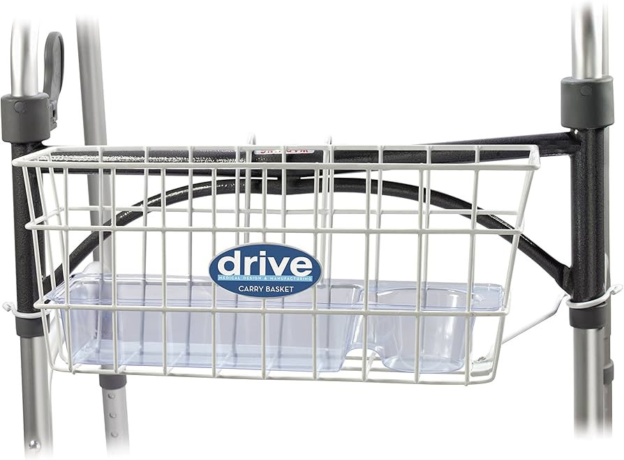 Drive Medical 10200B Walker Basket with Plastic Cup Holder, White | Amazon (US)