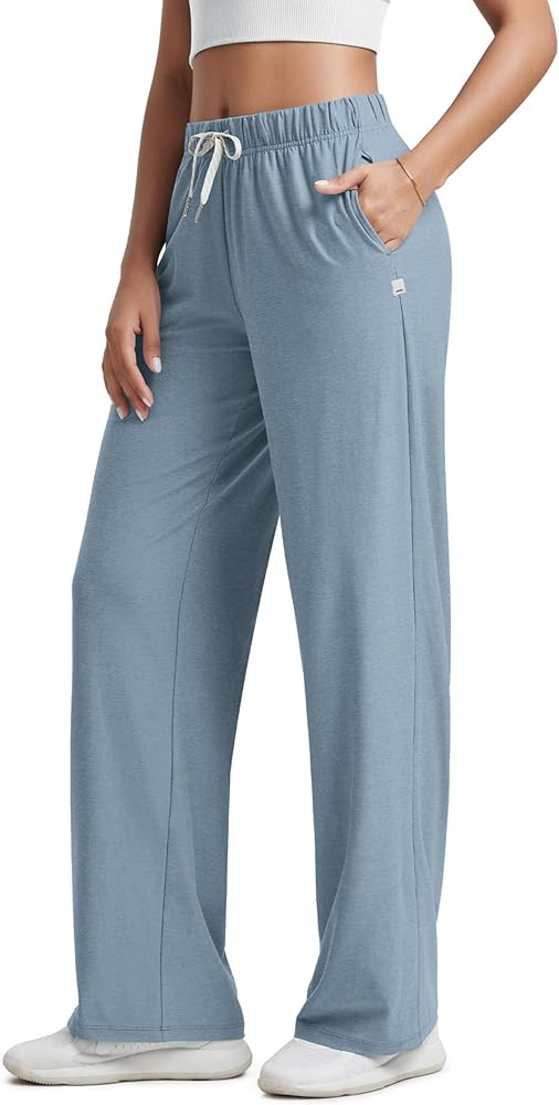 ODODOS Women's Straight Leg Pants Ultra Soft Stratum Tech Relaxed Casual Pajama Lounge Pants with... | Amazon (US)