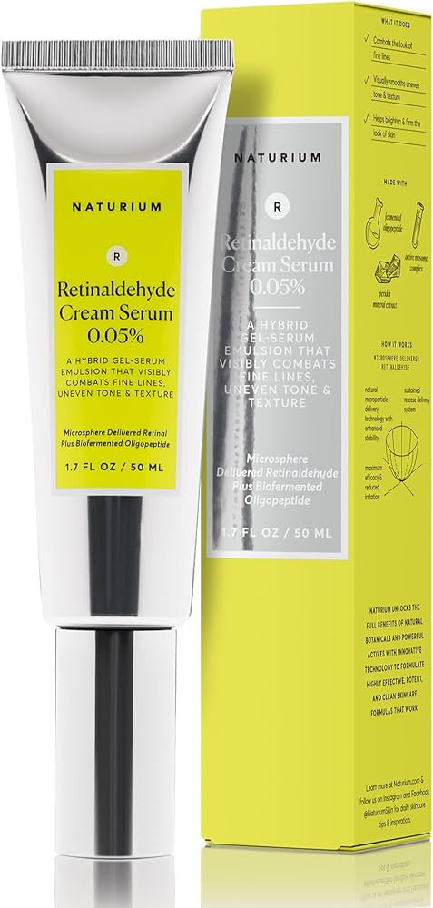 Naturium Retinaldehyde Cream Serum 0.05%, Advanced Anti-Aging & Smoothing Treatment, Face & Skin ... | Amazon (US)