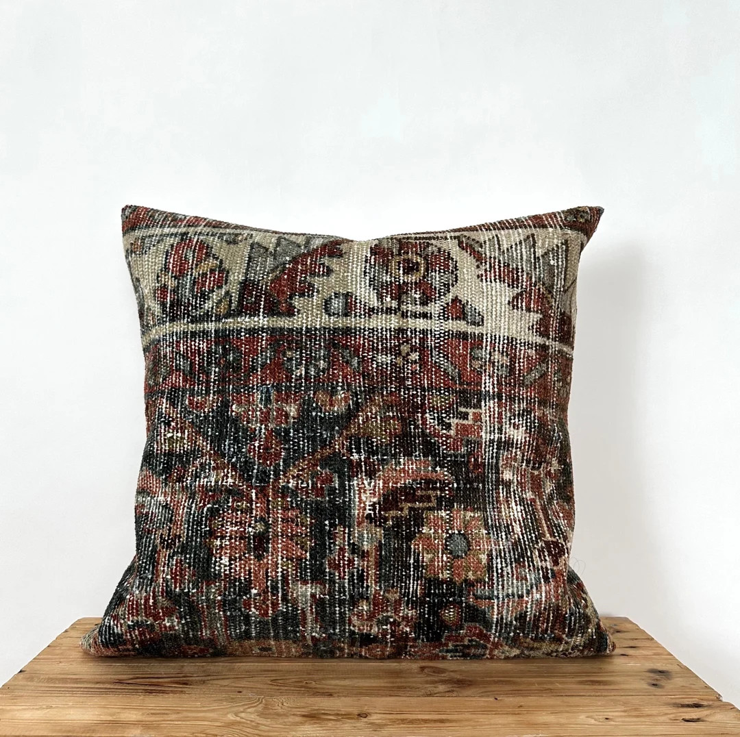 Persian Pillow Cover, 20 X 20 Decorative Pillow, Handmade Pillow, Couch Pillow, Boho Throw Pillow... | Etsy (US)