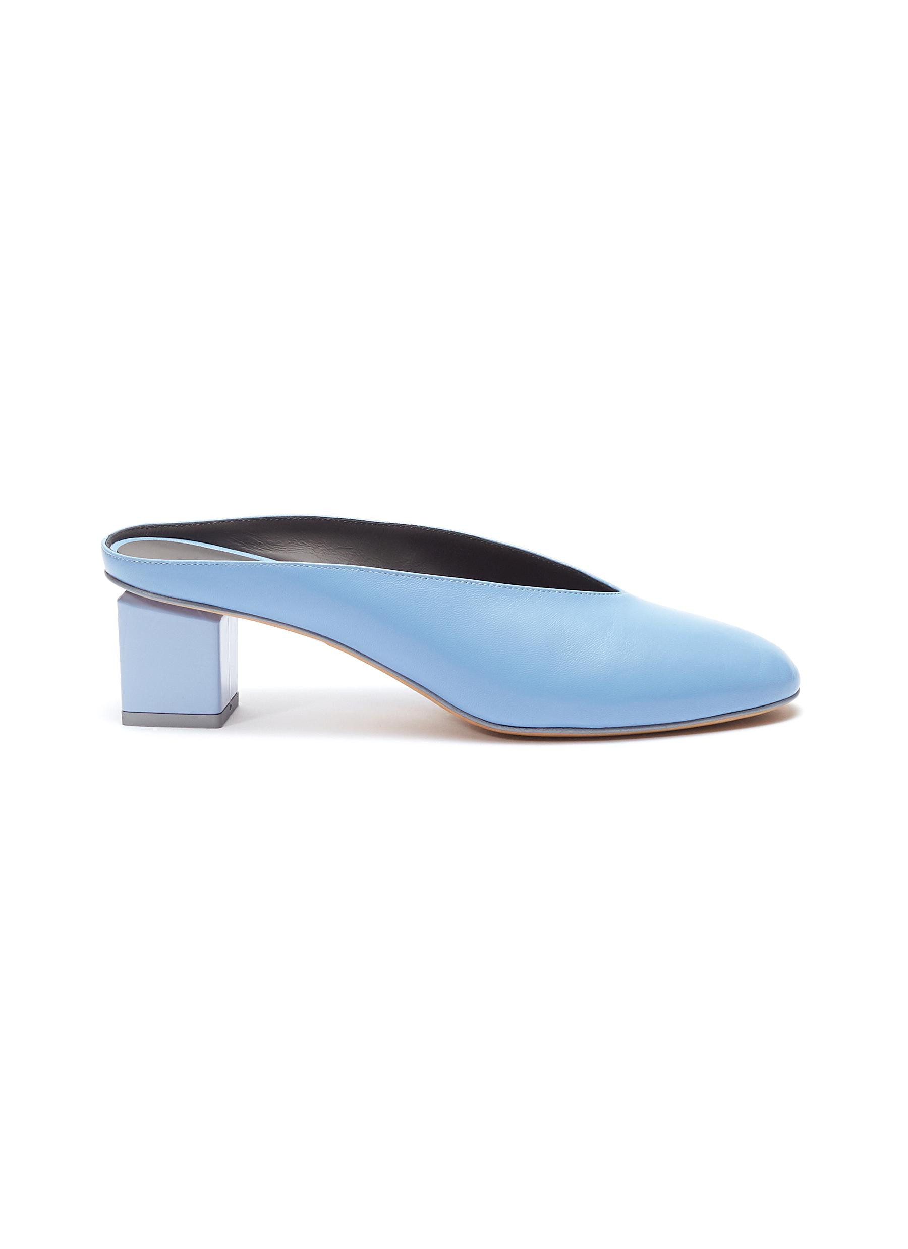 'Mildred' geometric heel leather mules | Lane Crawford (US)