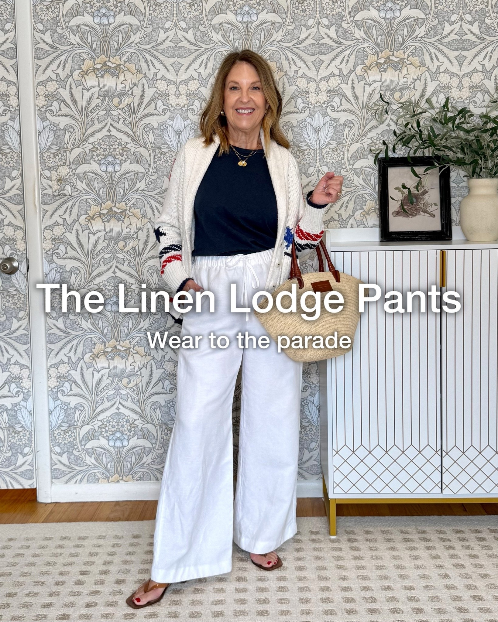 Wear to a parade! 
Cardigan runs big, I'm wearing xxs. Pants run trim.  I'm wearing size small for a relaxed fit. I'm wearing a small in the t-shirt.

#LTKootd #LTKOver40 #LTKPetite