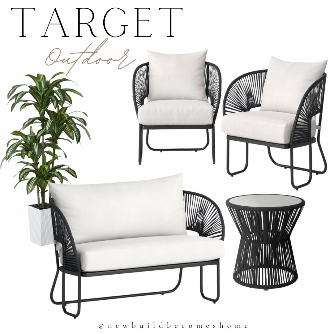 Outdoor bistro/patio set from Target 🖤 currently 30% off for Target circle week! ❗️
.
.
.
Patio furniture, outdoor rug, outdoor pant

#LTKSeasonal #LTKHome #LTKSaleAlert
