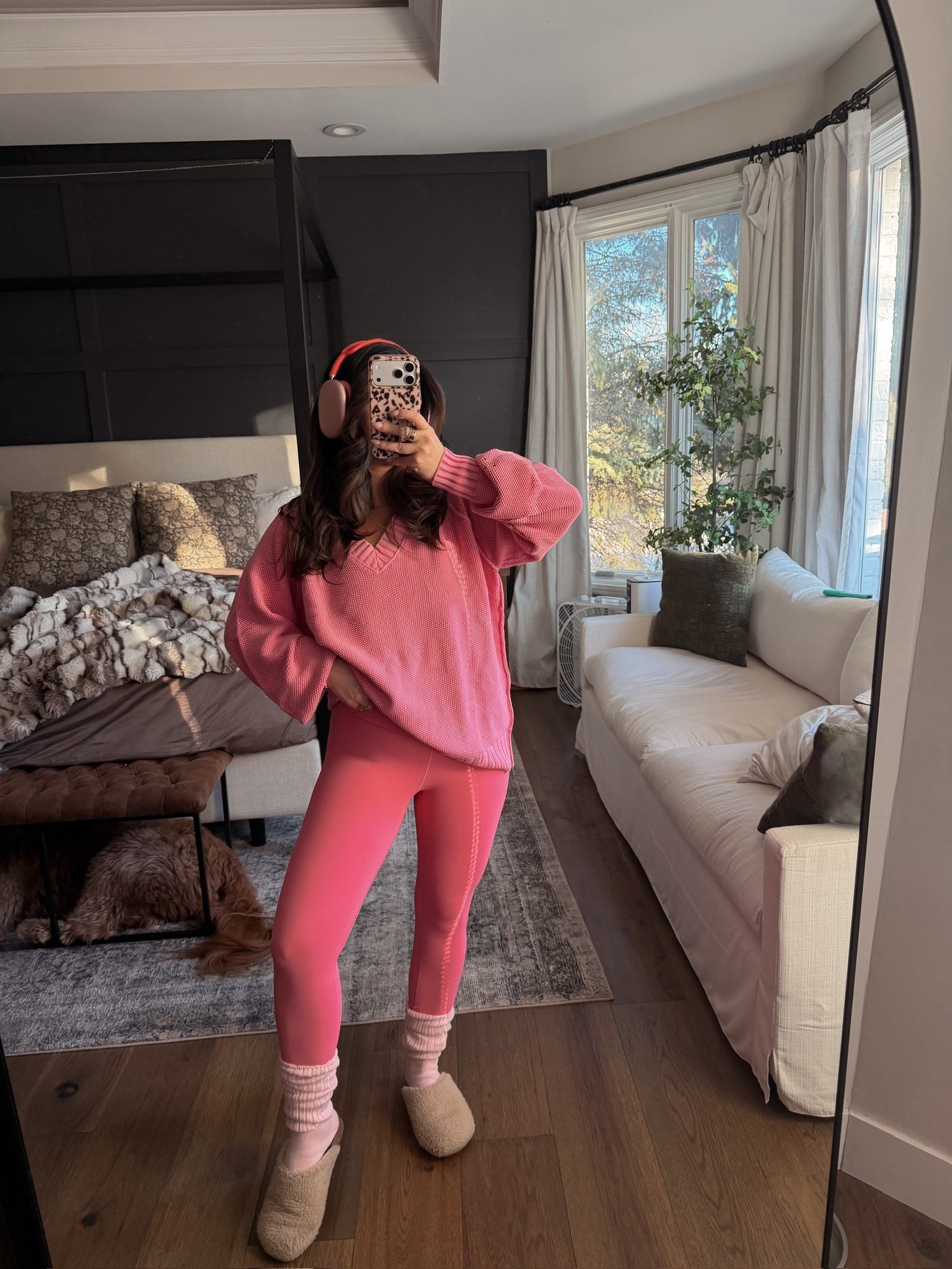 All pink 💕 sweater, leggings, socks, headphones! 

#LTKActive #LTKSeasonal #LTKootd