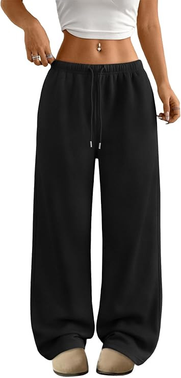 Trendy Queen Womens Wide Leg Sweatpants Baggy Drawstring Low Rise Lounge Pants 2026 Fall Joggers ... | Amazon (US)