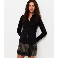 Women's Black Check Lace Trim Wrap Skort New Look | New Look (UK)