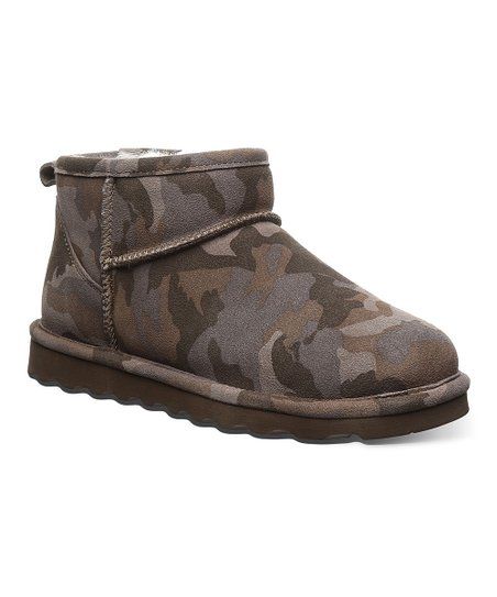 BEARPAW Brown Camo Shorty Suede Ankle Boot - Women | Zulily