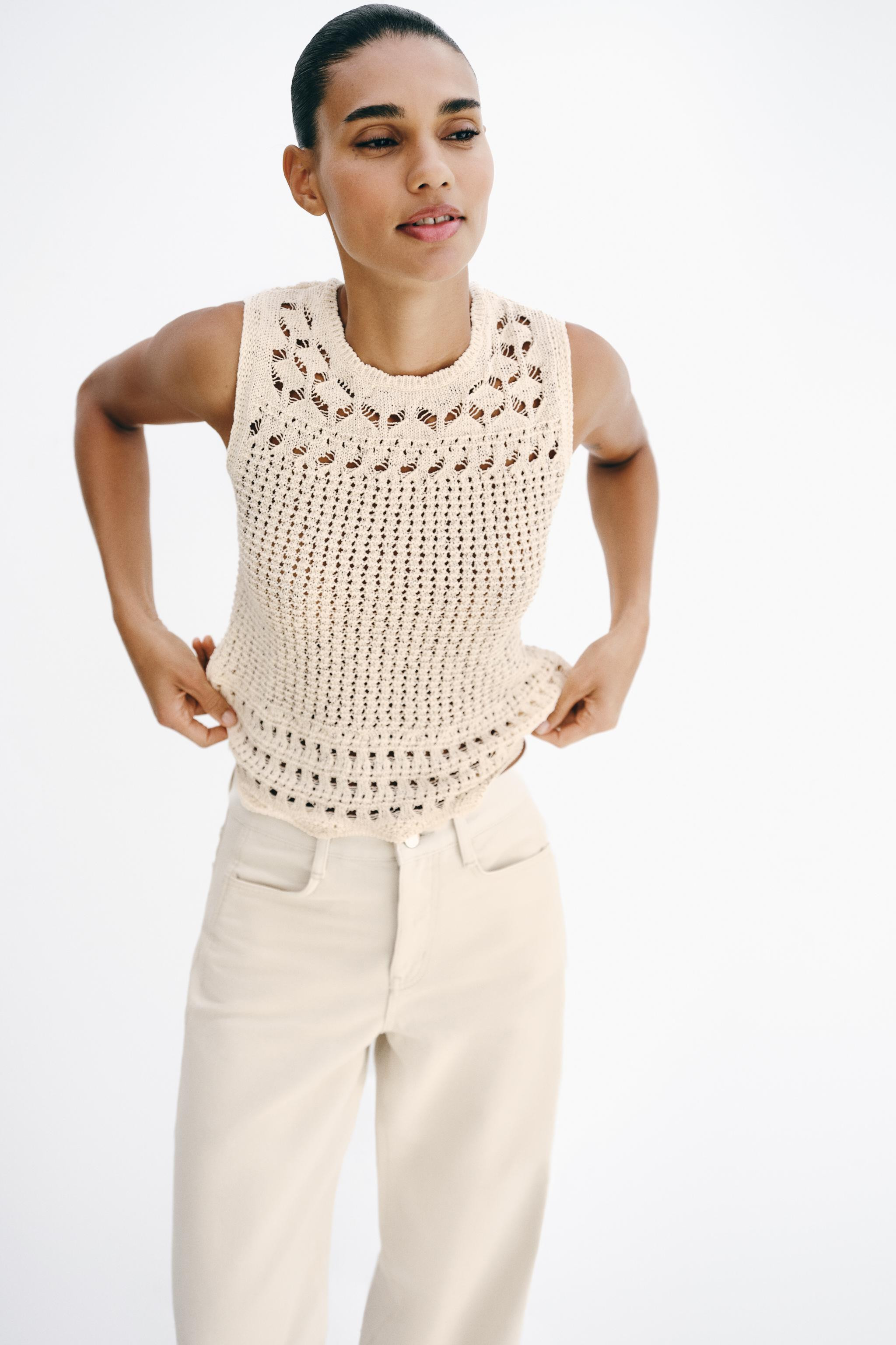 POINTELLE KNIT TOP | Zara UK