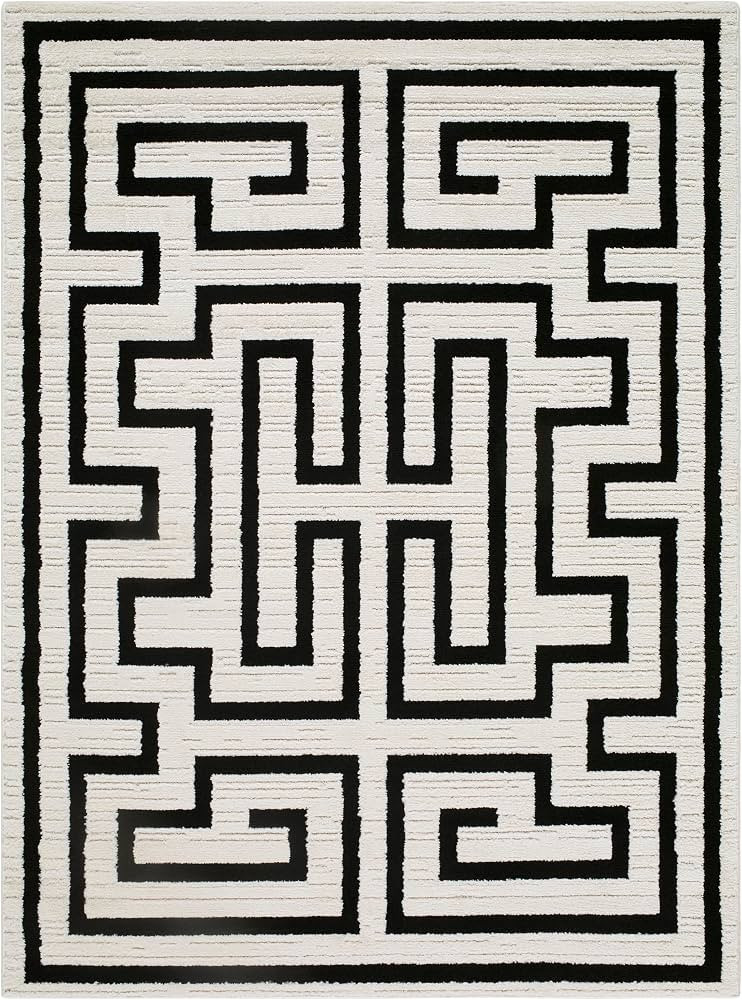 Livabliss x Rachel Zoe The Studio Edit Modern Area Rug, 6'7" x 9', Ivory/Black | Amazon (US)