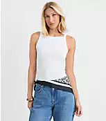 Perfect Ribbed Square Neck Tank Top | LOFT