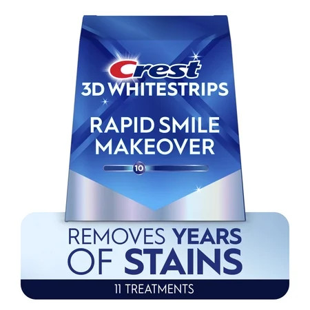 Crest 3DWhitestrips Rapid Smile Makeover at-Home Kit, 10 Levels Whiter, 11 Treatments | Walmart (US)