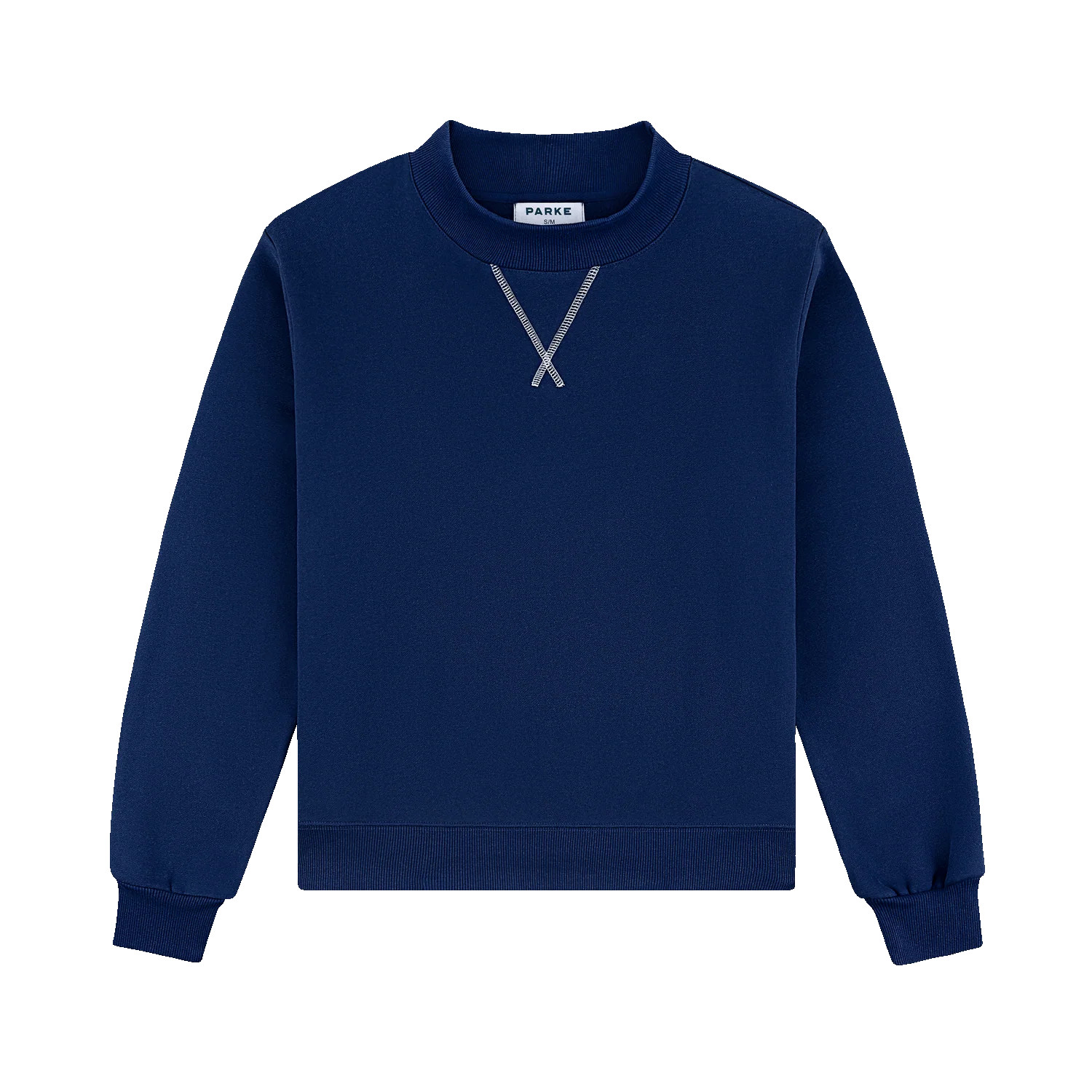 Classic Mockneck - Denim + White | Parke