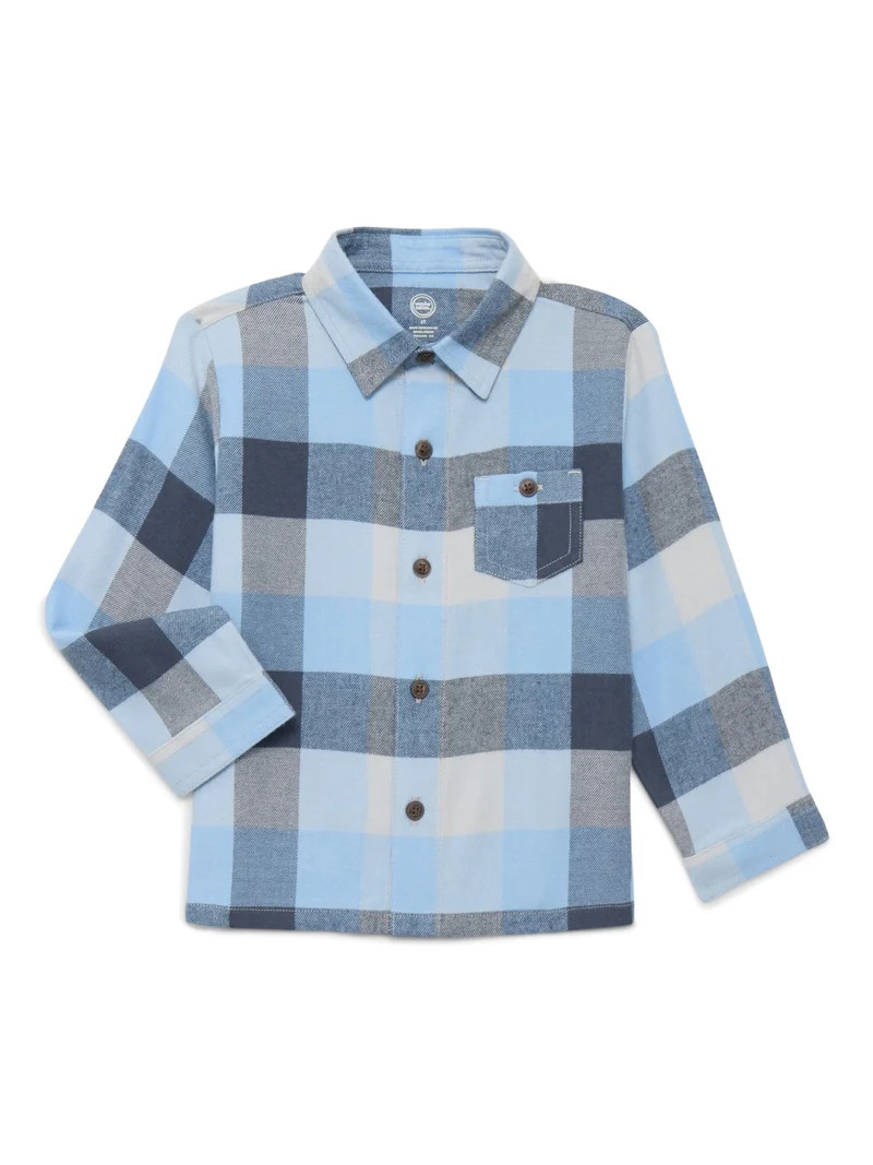 Wonder Nation Toddler Boys Flannel Shirt, Sizes 12M-5T - Walmart.com | Walmart (US)