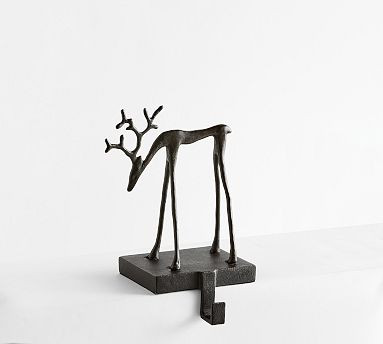 Sculpted Reindeer Stocking Holder | Pottery Barn (US)