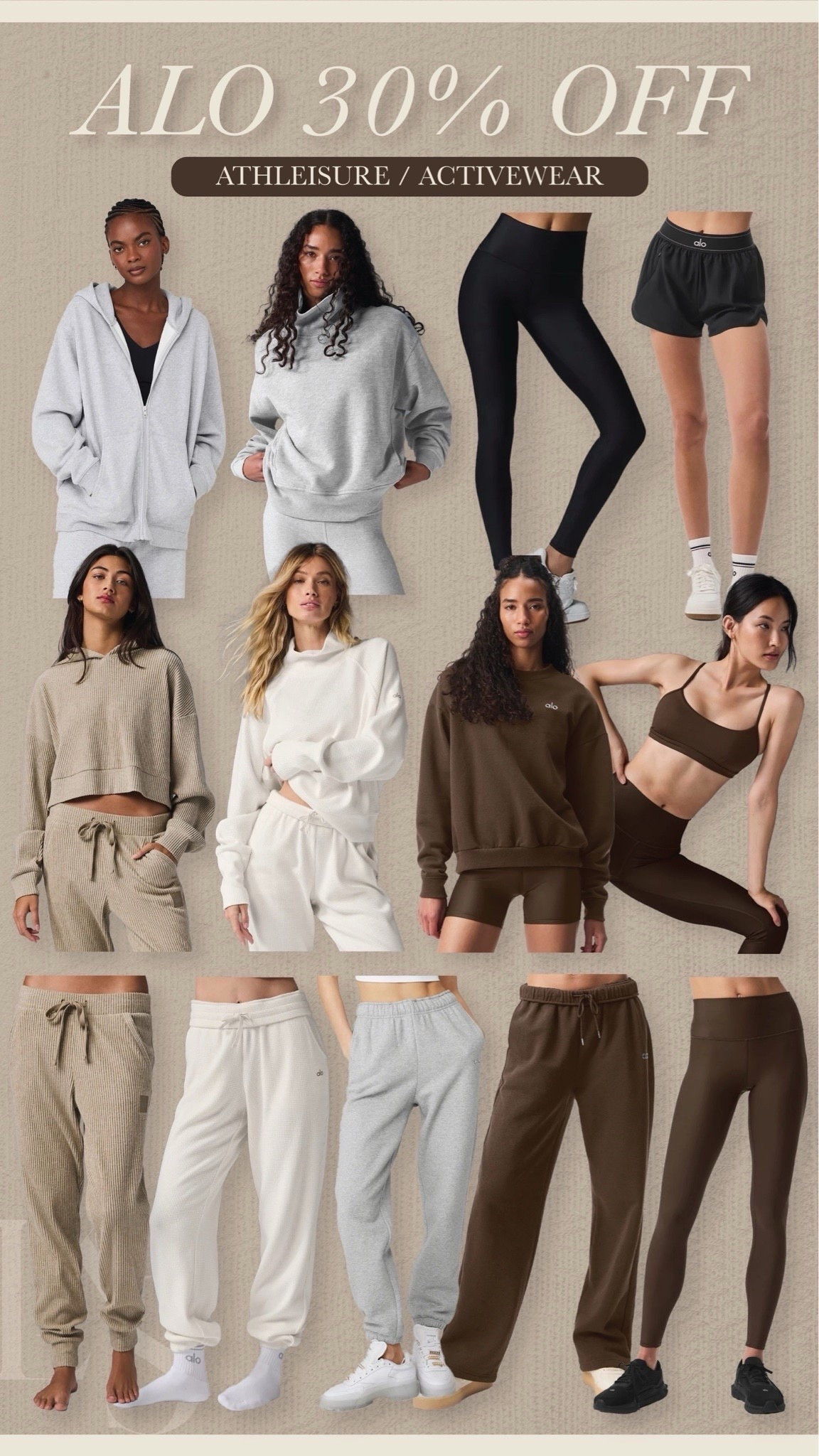 alo 30% off sale going on now! 🙌🏼 hands down one of my fave brands for high quality workout wear + athleisure 🤎 