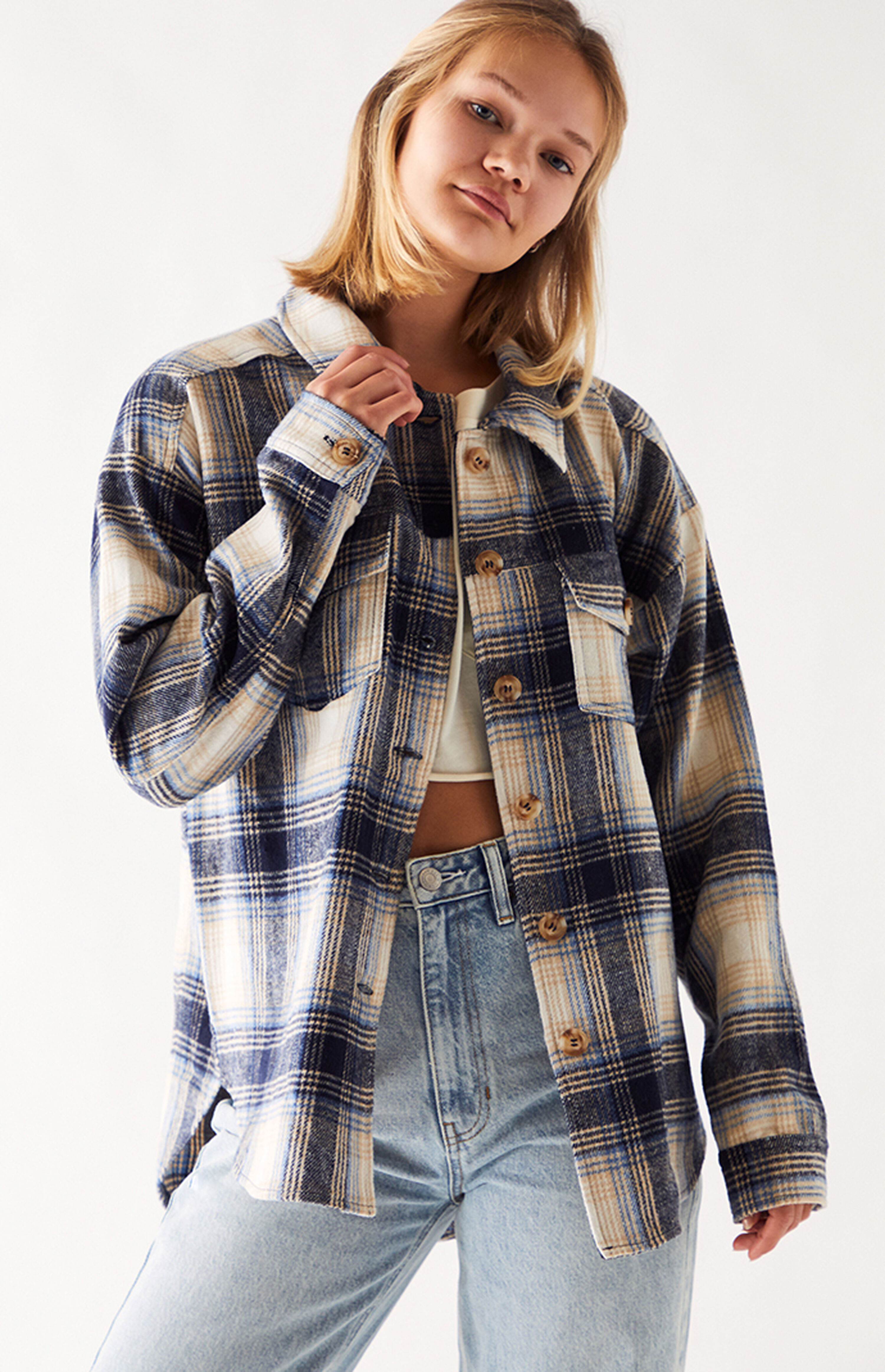 LA Hearts Plaid Shacket | PacSun | PacSun