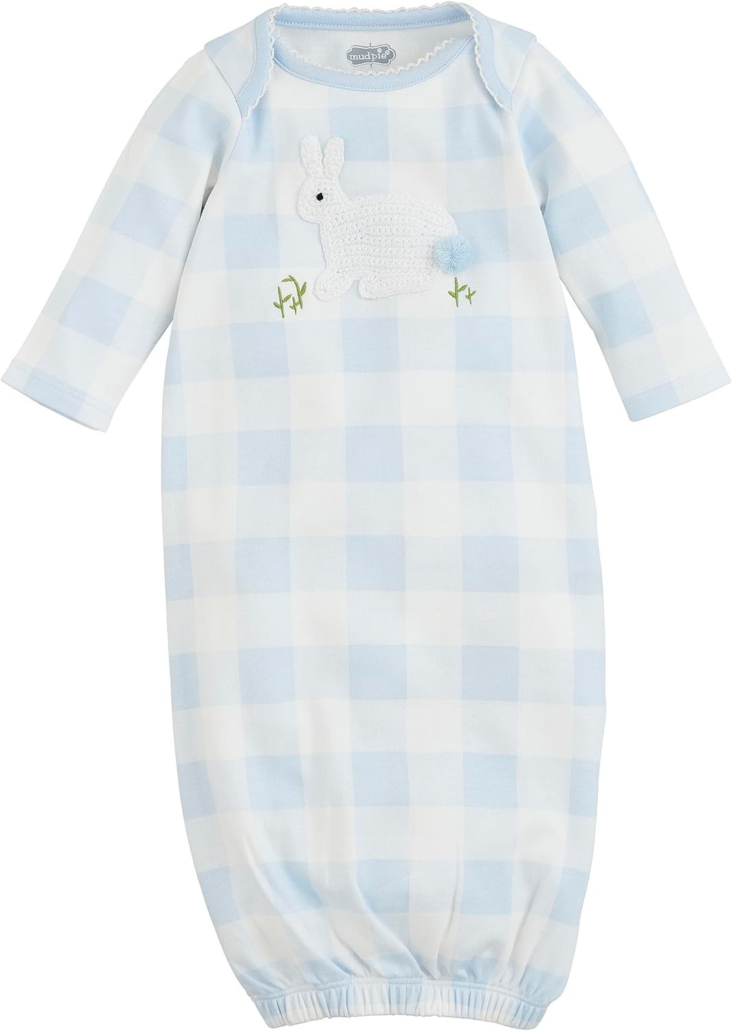Mud Pie Baby Girls Blue Bunny Crochet Gown | Amazon (US)
