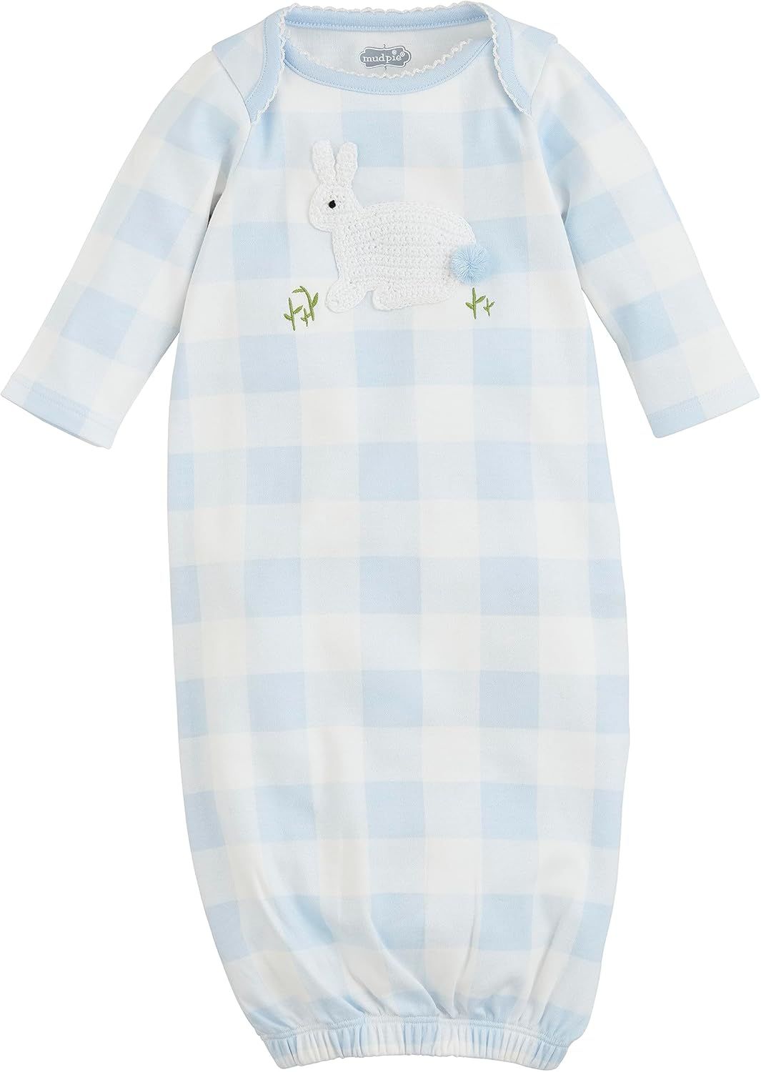 Mud Pie Baby Girls Blue Bunny Crochet Gown | Amazon (US)