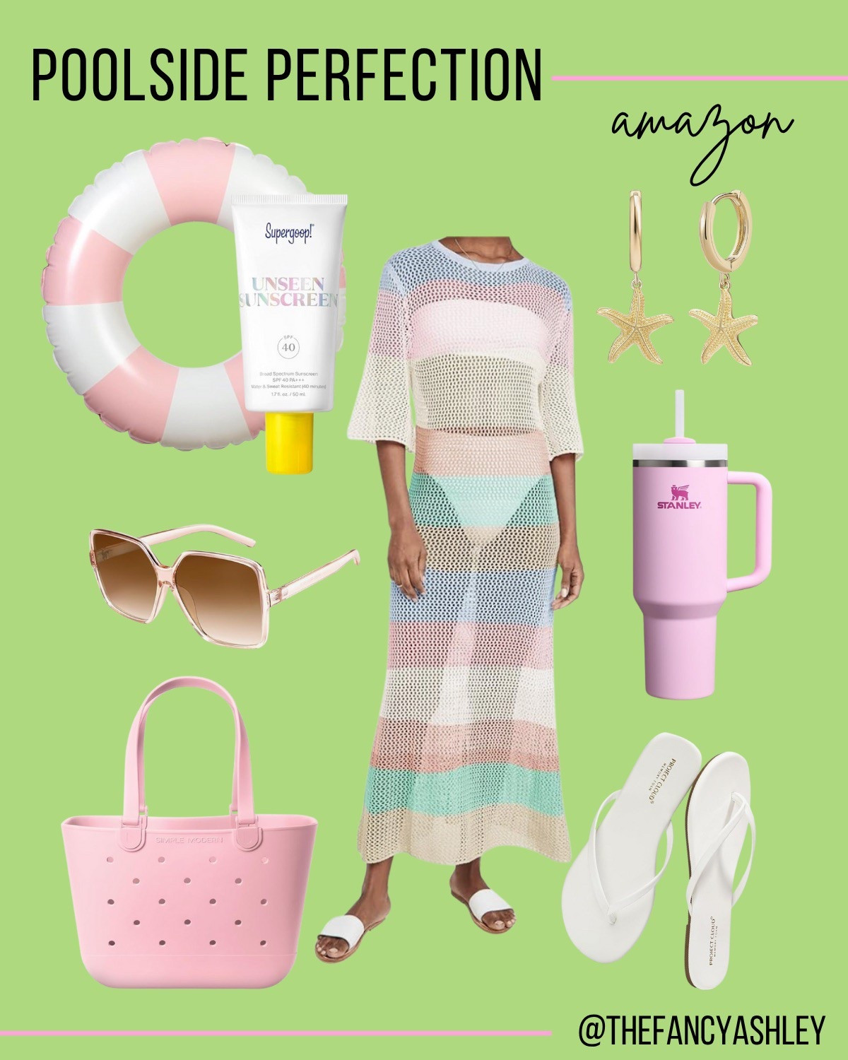 Poolside perfection brought to you by Amazon—I am 100% obsessed with this darling swim cover and cute pink floatie combo. Throw in a Stanley cup for hydration, must-have sunnies, tote, sandals, and earrings, and you’re covered for a fab day poolside.

#LTKSeasonal #LTKSummerEdit #LTKSwim