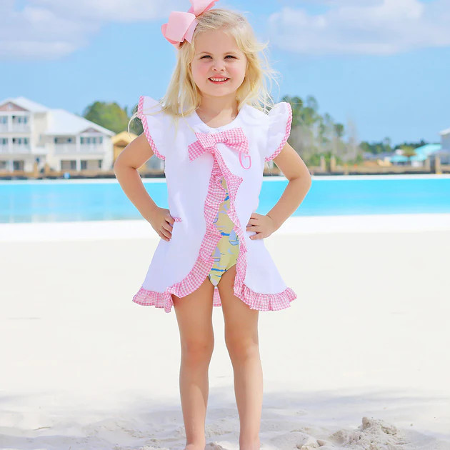 Pink Check Swim Cover Up | Classic Whimsy