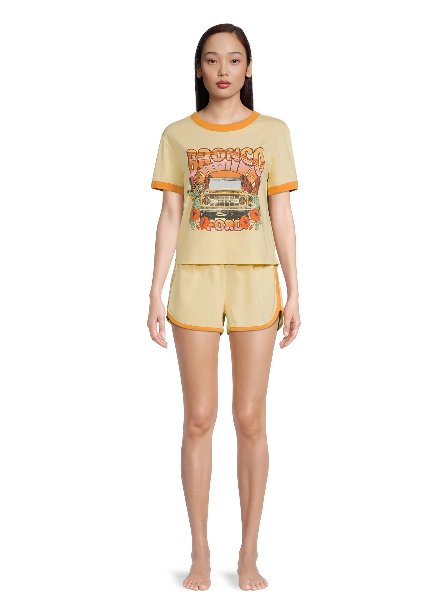 Ford Bronco Women's Ringer Tee and Lounge Set, 2-Piece | Walmart (US)