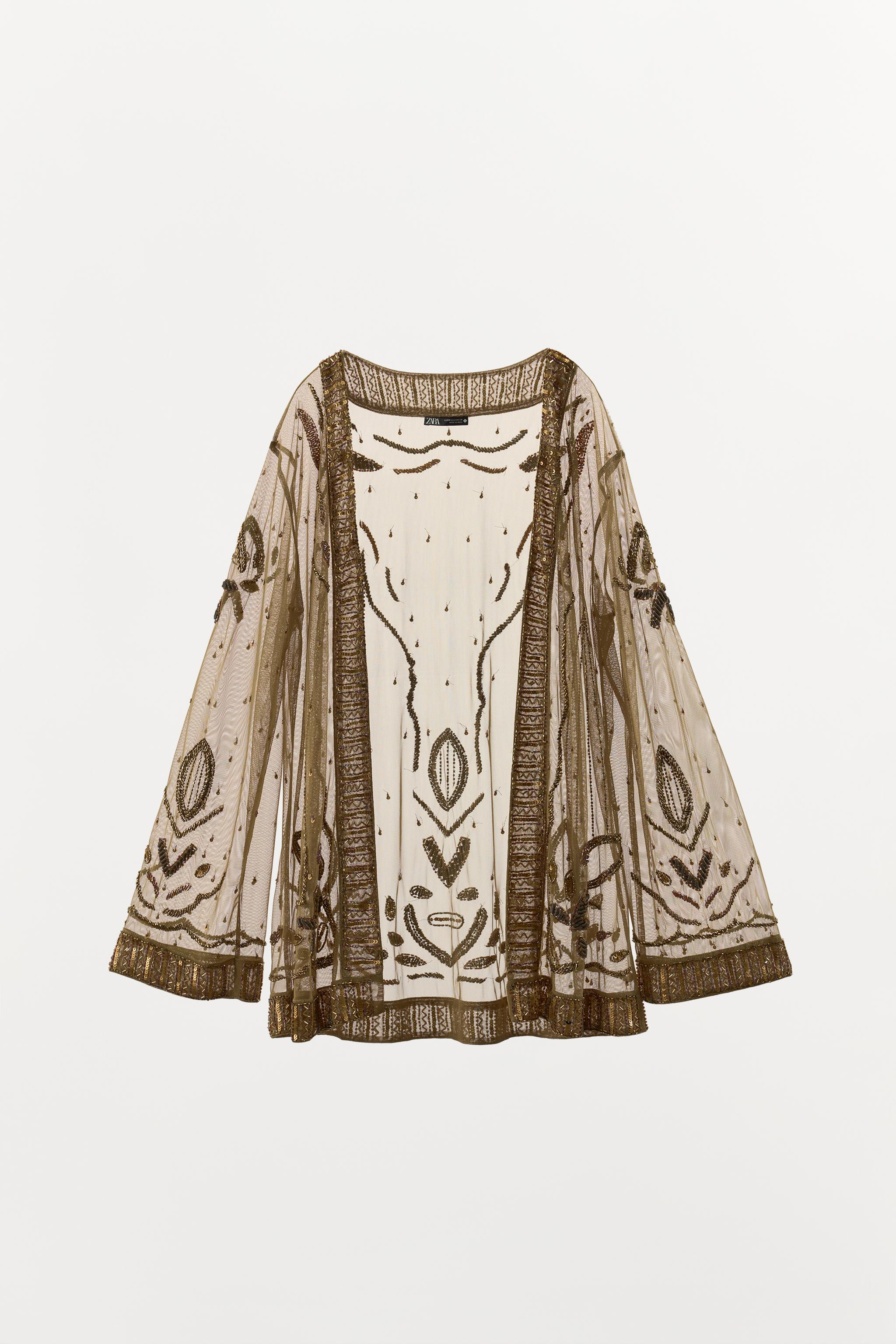 BEADED SEQUIN KIMONO | Zara UK