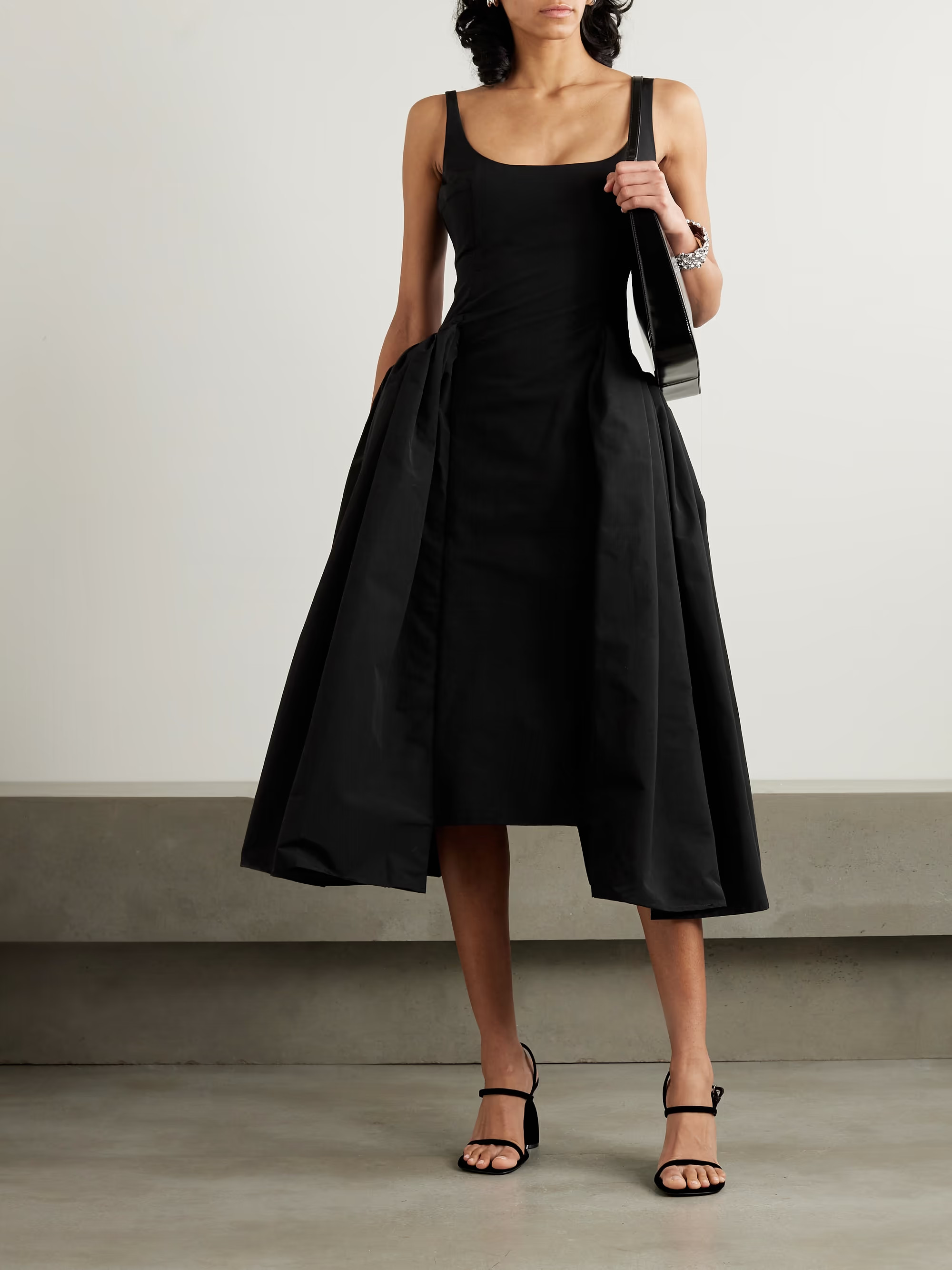 Vezile pleated faille midi dress | NET-A-PORTER (UK & EU)