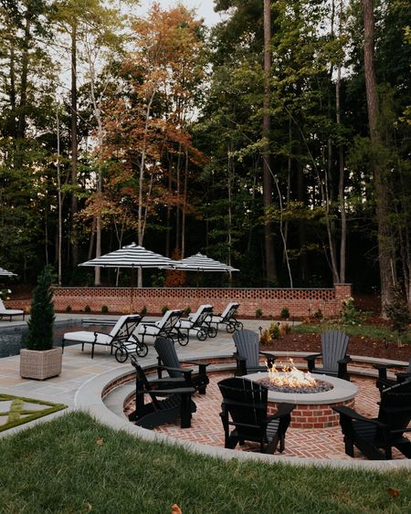 Our tips and tricks for caring for all kinds of outdoor furniture can be found at ChrisLovesJulia.com today! 

Chaise lounge, black Adirondack chair, fire pit, striped pool umbrella 

#LTKSeasonal #LTKhome