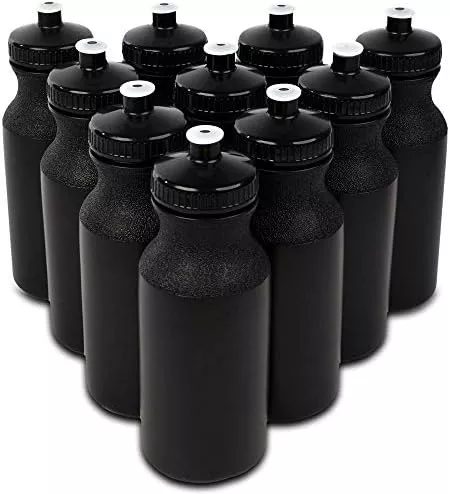 CSBD 20oz Sports Water Bottles, 10 Pack, Reusable No BPA Plastic