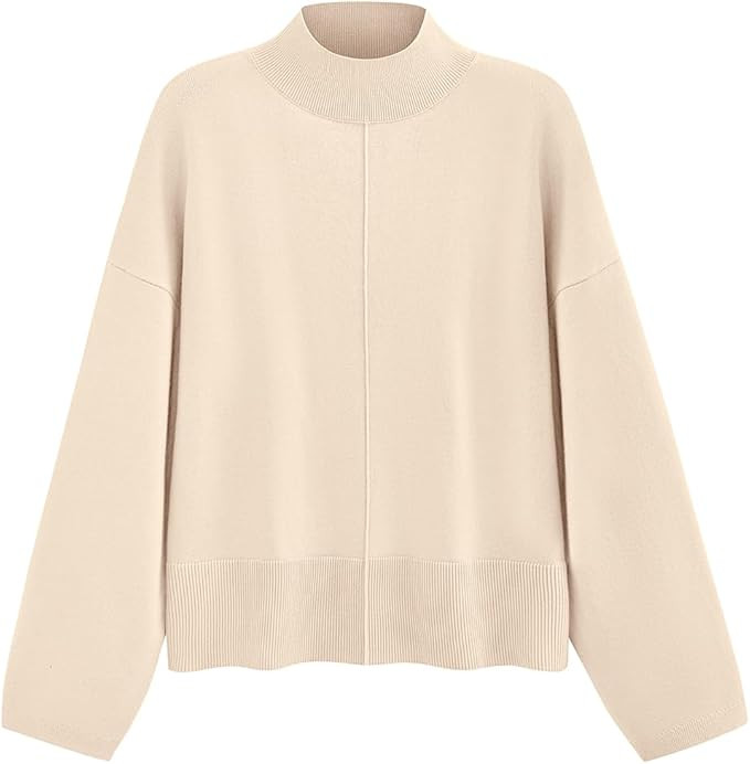 PRETTYGARDEN Womens Sweaters Fall 2024 Long Sleeve Ribbed Knit Pullover Loose Mock Neck Lightweig... | Amazon (US)