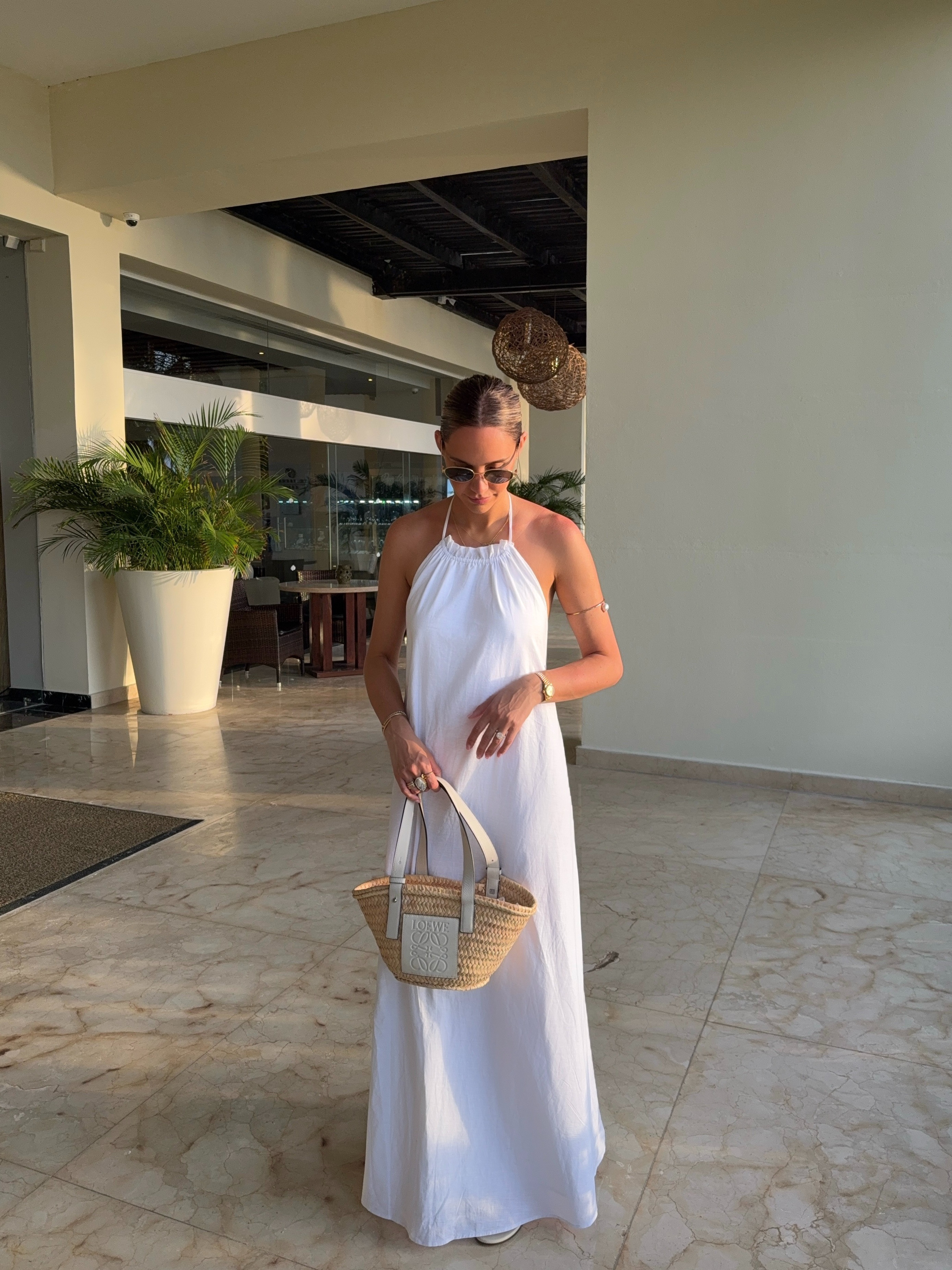 ☀️ Summer outfit, holiday, beach day, linen  maxi dress, open back dress, tote bag, outfit idea  

 #LTKuk #LTKsummer #LTKeurope