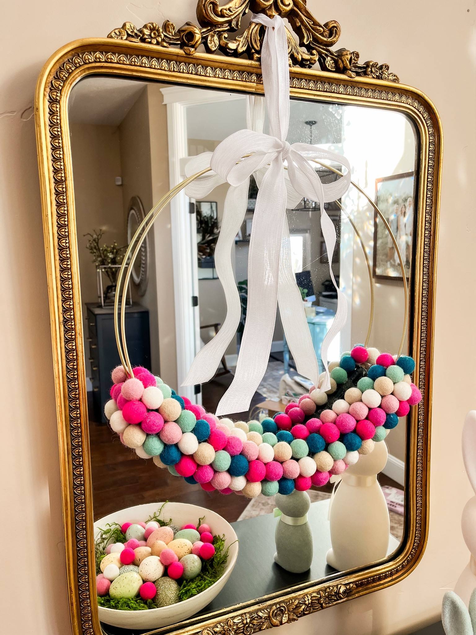 DIY pom-pom wreath.  Perfect for spring and summer home decor.  So cute displayed indoor or outdoor.  Full tutorial @_thepinklemon (IG), spring wreath, home decor inspiration.  You’ll need 50 pom-poms, 16” metal macrame wreath hoop (Hobby Lobby), pipe insulation, tape & hot glue. 

#LTKfindsunder50 #LTKSeasonal #LTKhome