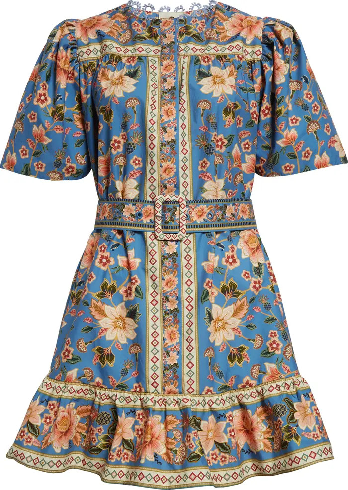 Super Bloom Tapestry Cotton Minidress | Nordstrom