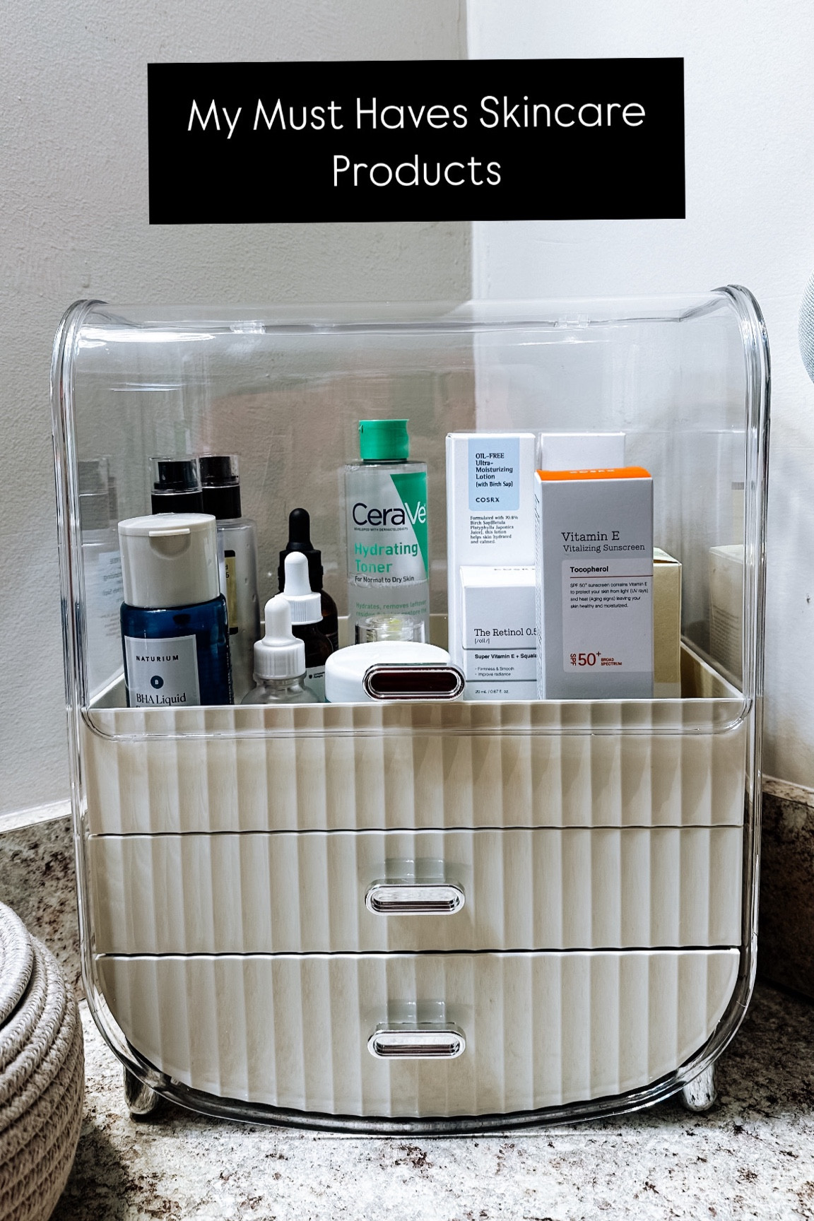 Everything that I have stored in my skincare organizer 

Taking care of your skin is essential for protecting your body from environmental damage and It also helps maintain a youthful appearance, boosts your confidence, and promotes overall well-being. Regular skincare is an investment in both your health and self-care.
