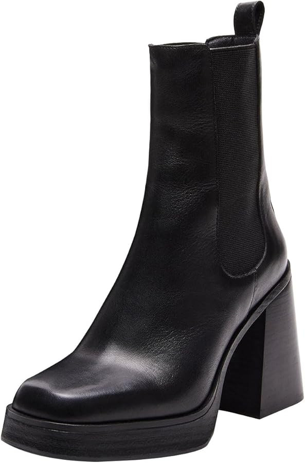 Milooey shoes Women's Fashion Platform Ankle Boots Chunky Block Heels Square Toe Elastic Chelsea ... | Amazon (US)