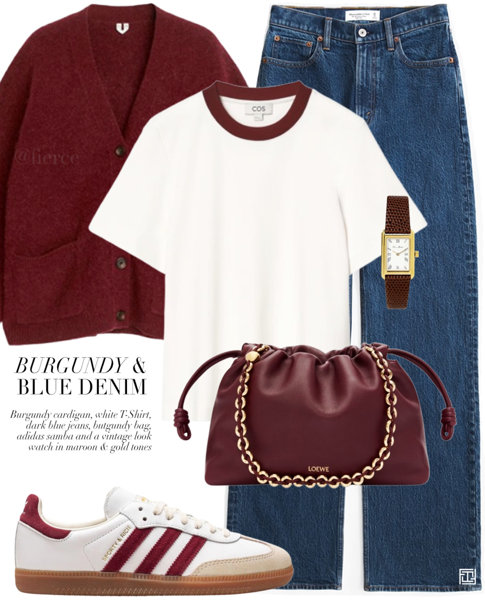 Autumn, fall, casual outfit, blue jeans, burgundy, adidas samba Sporty & Rich

#LTKitbag #LTKshoecrush 

#LTKstyletip