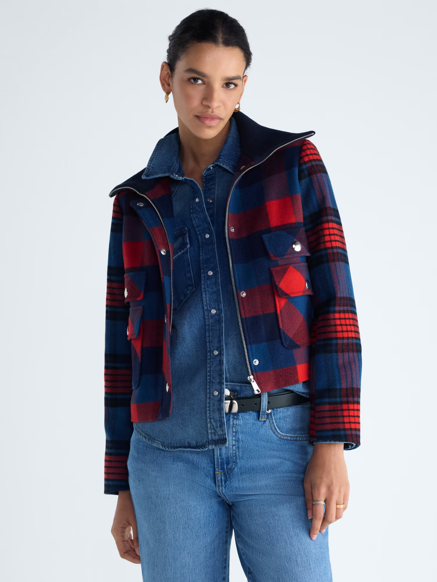 Free Assembly Women's and Women's Plus Cropped Wool Blend Chore Jacket, Sizes XS-4X | Walmart (US)