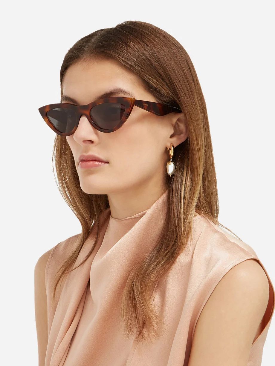 Cat-eye tortoiseshell acetate sunglasses | Celine Eyewear | Matches (US)