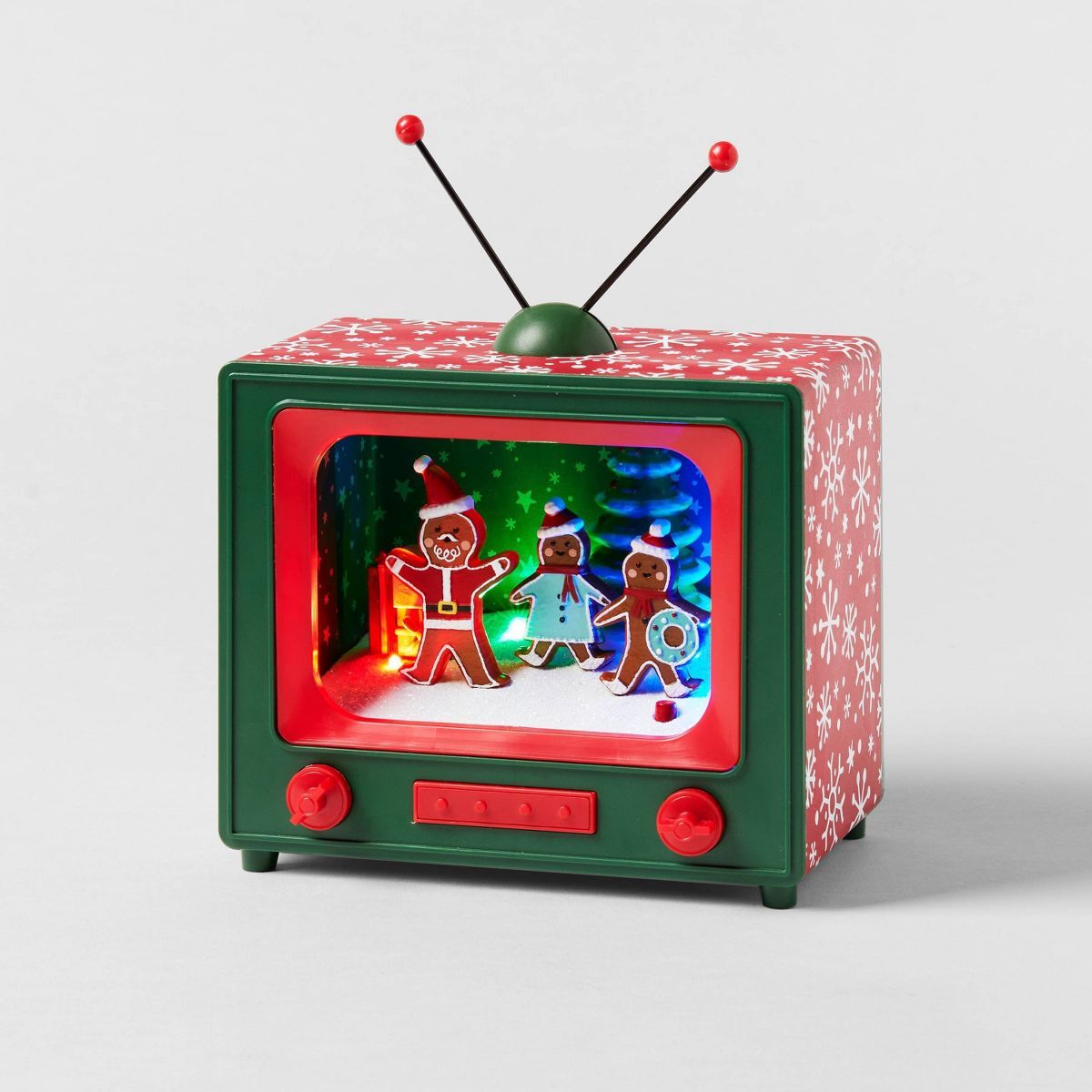 5.7" Animated Gingerbread Friends Retro Television Christmas Decorative Prop - Wondershop™ | Target